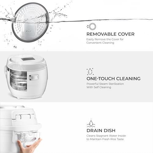 CUCKOO Micom Rice Cooker 10-Cup Uncooked / 20-Cup Cooked with Nonstick Inner Pot, Large Rice Maker with 16 Menu Options, Fuzzy Logic Technology, Auto Clean Mode, LCD Display, White (CR-1020F) by CUCKOO - Image 7