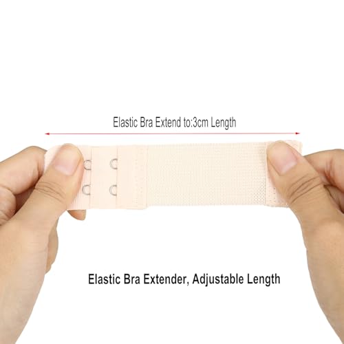 Image of Bra Strap Extenders, Women Elastic Extensions Bra Extender Set, 6 Piece,Skin,White,Black