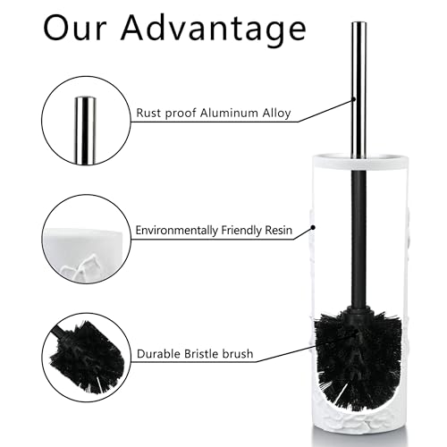 Image of Toilet Brush and Holder Set for Bathroom, Stylish and Durable Cleaning Tool with Modern Design, Compact for Efficient Cleaning