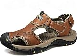 Hombres Verano Senderismo Deportivas Sandalias Trekking Zapatos cangrejeras Zuecos Chanclas Zapatillas Pescador Playa Cuero Deportiva(Marrón,42 EU,27CM De talón a Dedo del pie
