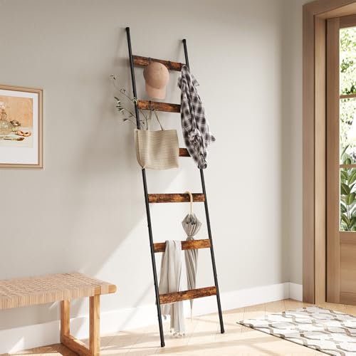 Échelle de couverture en bois marron rustique ELYKEN, support de maison