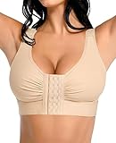 FeelinGirl Kompressions BHS Nach Brust Op für Damen Mastektomie BH mit Frontverschluss und Verstellbaren Trägern Bügellos