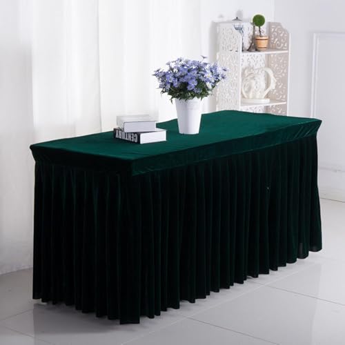 Nappe extensible en velours vert bouteille pour effacer les plis de vos tables