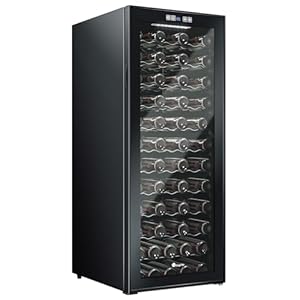 KingChii 80 Bottle Wine Cooler Refrigerator – Intelligent Digital Control Wine Fridge, Low Noise Operation, Freestanding Wine Refrigerator for Kitchen and Home