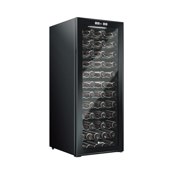 KingChii 80 Bottle Wine Cooler Refrigerator – Intelligent Digital Control Wine Fridge, Low Noise Operation, Freestanding Wine Refrigerator for Kitchen and Home