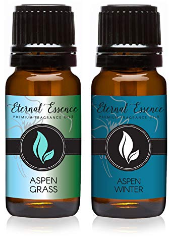Image of Eternal Essence Oils 2 Pack 10ml Premium Fragrance Oil - Aspen Winter & Aspen Grass - for Candle, Soap Making, Aromatherapy, Diffusers, Home Care, & Humidifiers