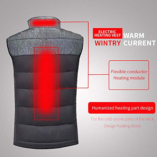 TOPmountain Colete elétrico aquecido, colete elétrico de algodão para homens e mulheres, colete de a