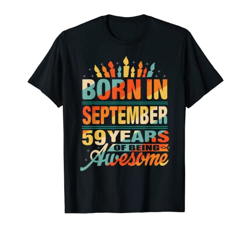 Septiembre 1962 59 años de edad 59 regalo de cumpleaños gráfico de vela Camiseta