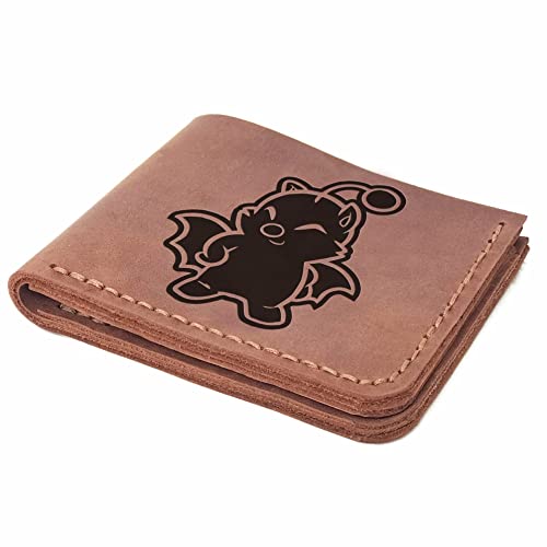 FF Moogle Kupo Leather Wallet Mens, Gamer Wallet, Gamer Gifts, Personalized Mens Wallet, Christmas Gift for Him, Custom Leather Wallet Handmade, Husband Gift, Boyfriend Gift, Geek Gift k5504