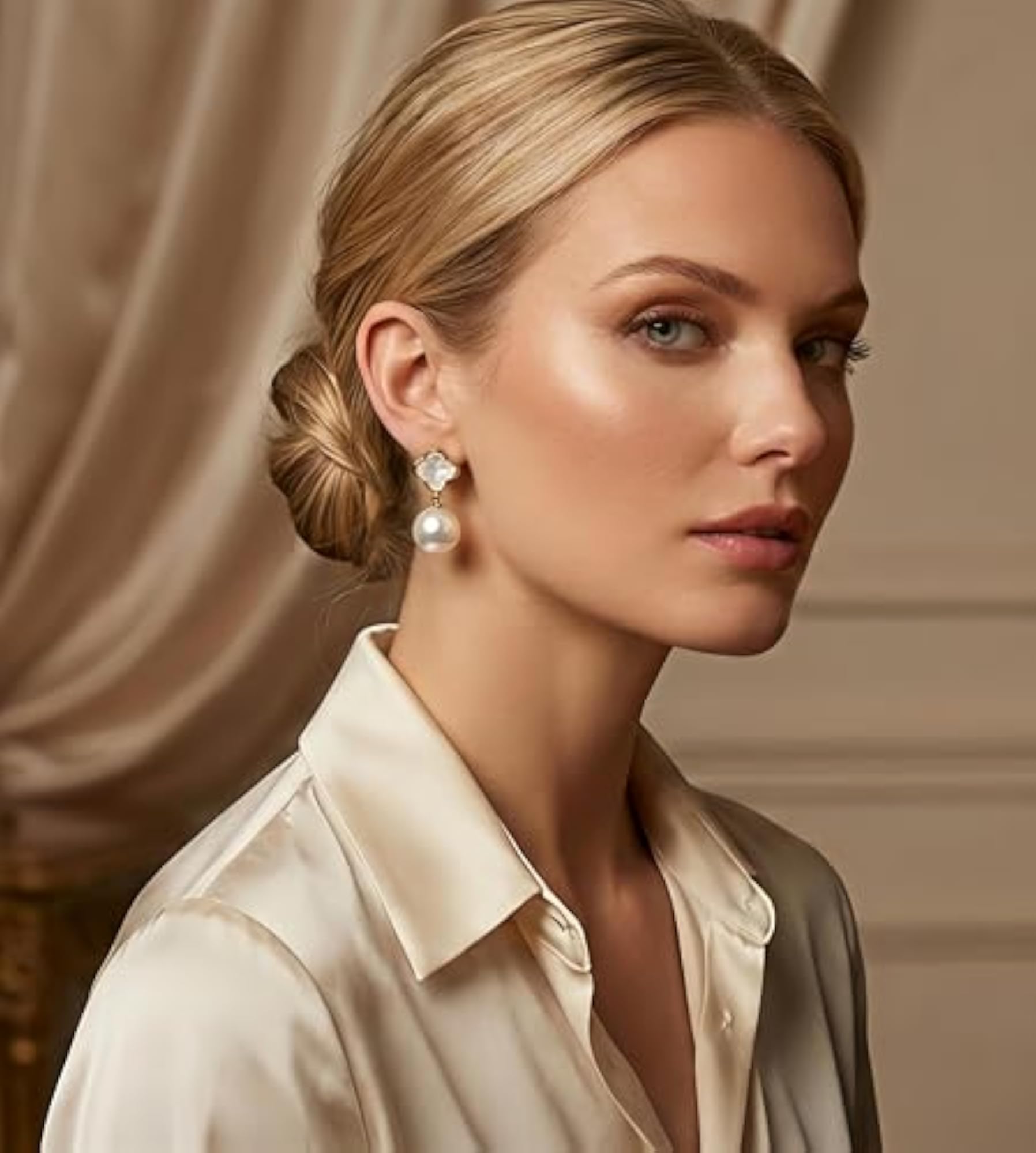 18K Gold Plated Studded Stud Earrings for Women