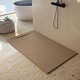 NCS 4010-Y30R Duschwanne aus Marmoresin, Mokka, 70 x 80 cm