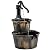 Happygrill Patio Garden Water Fountain Barrel Rustic Wood Fountain with Pump for Outdoor Backyard Decor