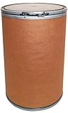 55 Gallon Open Head Transport Drum, Fiber, Unlined, Brown, Heavy-Duty Industrial Storage and Shipping Container