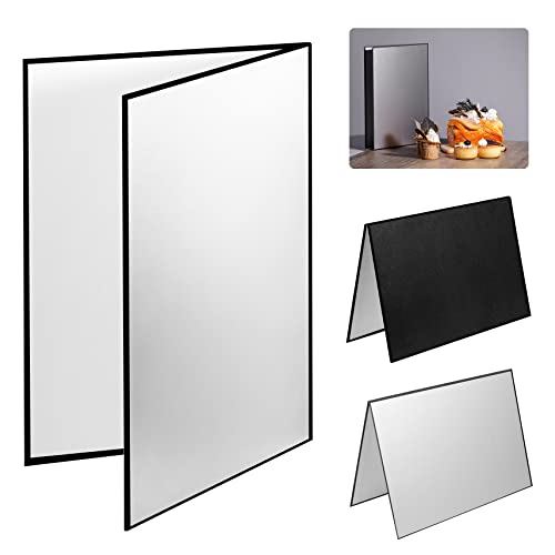Meking レフ板 反射板 3-in-1 ライティング道具 商品撮影用 29.7x42cm A3サイズ 1枚で3色対応-銀/白/黒 補光/吸光/輪郭強調 縦式 折り畳み コンパクト