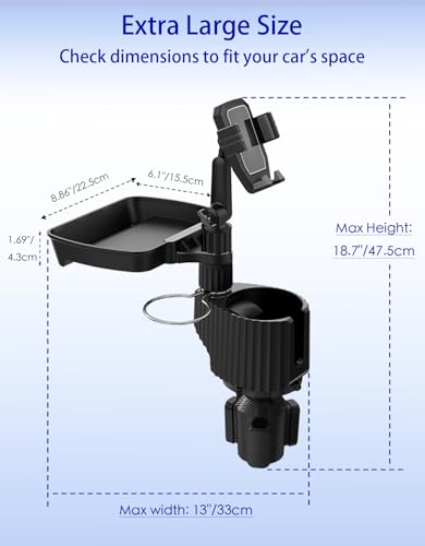 Portavasos para carro 4 en 1 con bandeja y soporte ajustable miniatura 2