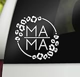 Mama Vinyl Decal | Circle Mama Car Decal Sticker | Cheetah Print Mom Decal Bumper Sticker Window Laptop Tumbler Decal | Mama Car Decal Leopard Print | 5' x 5' Size | Made in USA