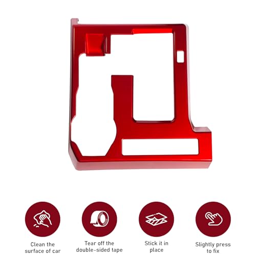 BORUIEN for Toyota Tacoma 2024 2025 and 4Runner 2025 Interior Accessories Center Console ABS Shift Panel Cover Decor Dashboard Trim (Dark Red, Shift Panel Cover) by BORUIEN - Image 3