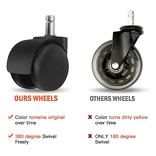 Image of New Imported Caster Wheels Office Chair (Black) | Set of 5