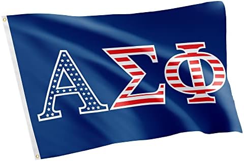 Alpha Sigma Phi USA Letter Fraternity Flag Greek Banner 3 feet x 5 feet Sign Decor Alpha Sig (Flag - USA)