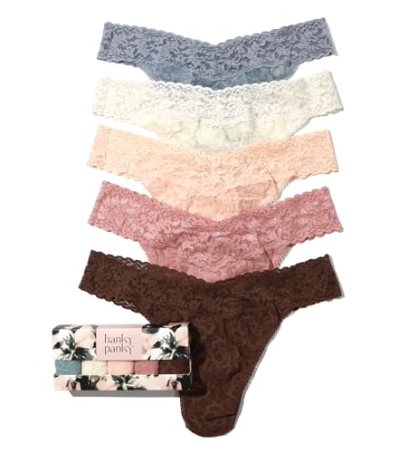 Image of hanky panky Women's Signature Lace Original Rise Thong 5 Pack, Multipack, One Size