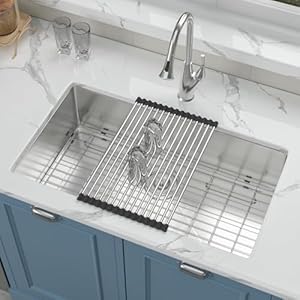 33 Inch Undermount Kitchen Sink 33x19 Stainless Steel 16 Gauge Single Bowl Kitchen Sink with Round Corners Under Mount 33x19x9 Inch 33 Inch Undermount Kitchen Sink 33×19 Stainless Steel 16 Gauge Single Bowl Kitchen Sink with Round Corners Under Mount 33x19x9 Inch