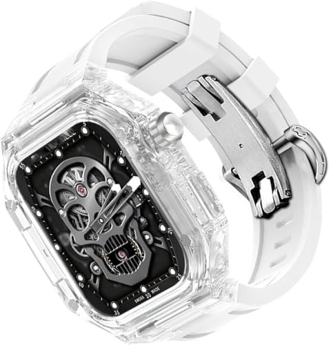Bracelet de montre en caoutchouc transparent antichoc pour boîtier Apple Watch 44mm 49mm