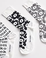 MARIMEKKO Kirmalla Unikko Baumwollsocken für Damen und Herren (schwarz) - Blumensocken zum Einbeziehen in Ihre Garderobe Essentials (ein Paar) – Ansicht 3