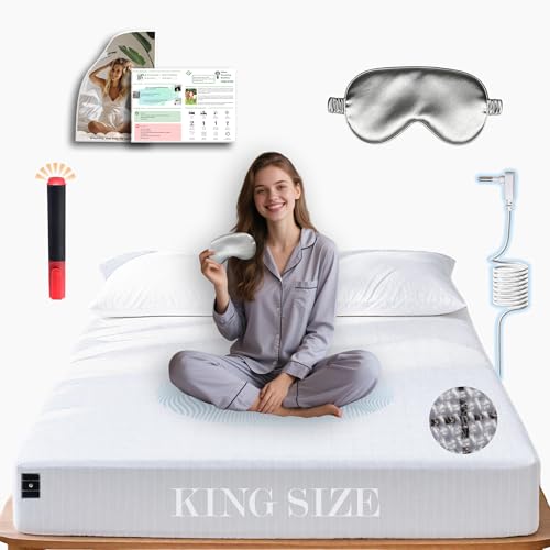 Ali King Grounding Sheets - King Size, Soft Cotton with Silver Fiber, 15'' Deep Pocket Earth Grounding Fitted Bed Sheets for Improved Sleep (White, King 76''*80''*15'')
