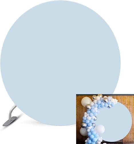 Cubierta de fondo redonda azul de 7.2 x 7.2 pies, suministros para fiesta de cumpleaños, fondo de fotografía, aniversario, banquete, mesa de pastel