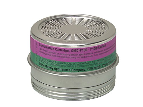MSA 815181 Comfo Respirator Cartridge - Ammonia/Methylamine/P100 (GMD: AM, MA), Quantity: 6 per Pack, Chemical & Combination Air-Purifying Respirator Attachment, Long-Lasting Respiratory Protection