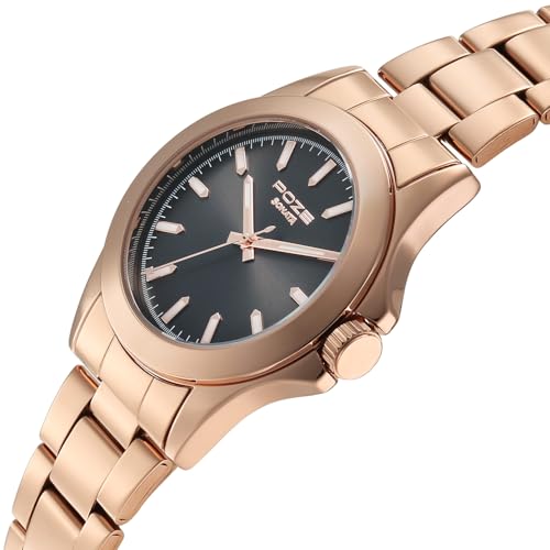 Image of Sonata Poze 8 Quartz Analog with Black Dial IP Rose Gold Stainless Steel Strap Watch for Men - SP70105WM01W