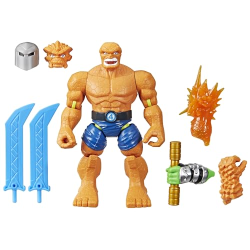 MixMashers Marvels The Thing Customised Avengers Mix-And-Match Deluxe Action Figure & Accessories 12-cm-scale (5 inch) Super Hero Toys for Children Ages 4+ Orange