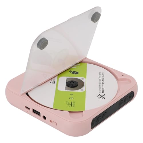CD Player con Auriculares, Reproductor de CD Portátil 5.3 con Receptor Transmisor, Batería de 2000 MAh, Admite CD R CD RW MP3 WMA, Entrada AUX USB para Viajes en Automóvil