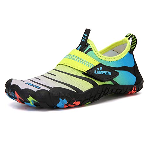 Image of UBFEN Water Shoes for Kids Boys Girls Aqua Socks Barefoot Beach Sports Swim Pool Quick Dry Lightweight Toddler Little Big Kid | Lightweight, Barefoot-style, Perfect for Water parks, Beach, Pool, Kayak, Creek Hiking, Camping, Toddler, Little Kid, Big Kid