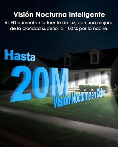 ANRAN 2 En 1 Doble Lente 360°/180° PTZ Cámara de Seguridad Solar, Cámara de CCTV de 3MP Wi-Fi Inalámbrico al Aire Libre con Visión Nocturna en Color, Detección de Movimiento PIR, Audio Bidireccional - imagen 6