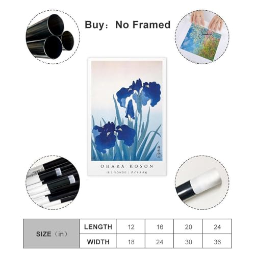 Poster de fleurs d'iris sur toile de qualité supérieure pour décoration de salon moderne