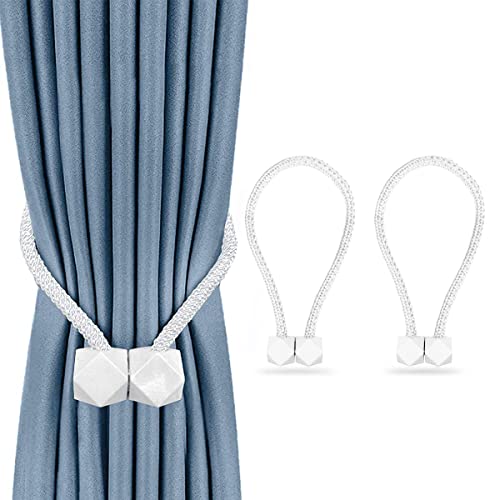 Andux Vorhang Raffhalter Set - Elegante Fensterdekoration 82cm Hellgelb