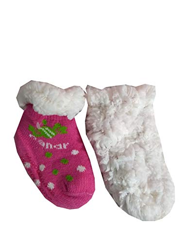 Kit 03 Meia Térmica Bebê Menina Antiderrapante Forrada Lã Quent