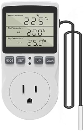 KETOTEK Digital Thermostat Outlet Plug, 120V 15A Temperature Cont...