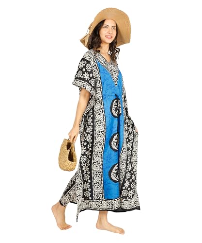 Tengru ELKAF-BLUE Ladies Kaftans Tunic Kimono Maxi Women Dashiki African Caftan Plus Size Lounge Girls Kimono thumb #2
