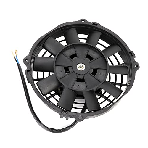 Ventola Sottile da 7 Pollici Ventola di Raffreddamento del Radiatore Elettrica Push Pull Thermo 12V con Kit di Montaggio Universale Nero