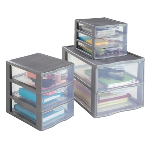 Sundis Storage Tower 2 Drawers, Grey, A4