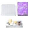 Zayookey Resin Tray Silicone Molds Large Rolling Tray Molds Rectangle Serving Plate Molds with Edges Tray Resin Molds…