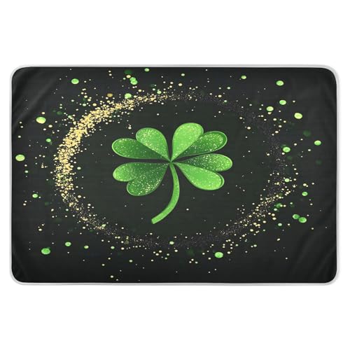 BOESI Doodle St. Patrick's Day Shamrock Pattern Waterproof Pads for Bedwetting and Incontinence, Reusable Pads, Reusable Diaper Pads for Bed, Sofa, Travel