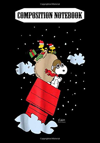 Composition Notebook: Peanuts Snoopy Holiday Flying Ace, Journal 6 x 9, 100 Page Blank Lined Paperback Journal/Notebook