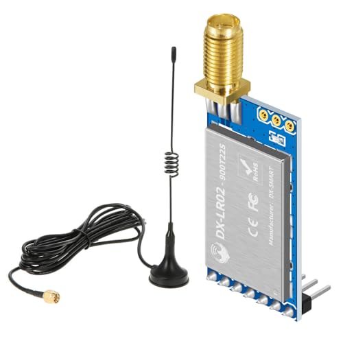 PDDAXLQUE UART Serial Port 22dBm 868/915 MHz TCXO LR02 Wireless Transceiver UART LoRa Net Working RSSI SMD IPEX Stamp Hole RF Module Transmitter (LR02-915 Base ANT)