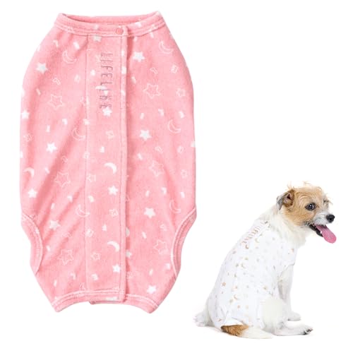 【LIFELIKE公式】オーガニックパイル術後服 犬 服 術後服 手術 可愛い 部屋着 小型犬 機能性 舐め防止 犬服 犬の服 冷え対策 ペット服 洋服 ペット用品 家 病院 ライフライク (ピンク, 2号)