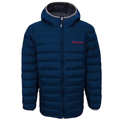 NFL New England Patriots Boys (8-20) Solid Packaway Puffer Jacket, X-Large, Dark Navy