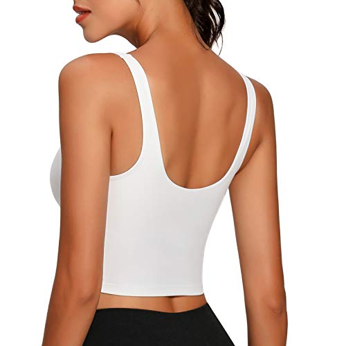 Lemedy Women Sports Bra Longline Crop Tank Top Padded Workout Running Yoga4
