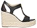 Michael Kors Women's Berkley Mid-Heel Wedge Sandal, Black, 9